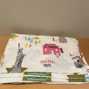Garnet Hill Portuguese Cotton Percale Twin Flat Sheet New York City Central Park - Picture 1 of 7