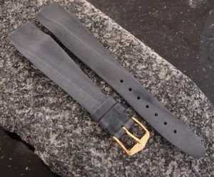Vintage Hirsch Gray Eel Skin 15mm Short Length Open-Ended Watch Strap - Picture 1 of 2