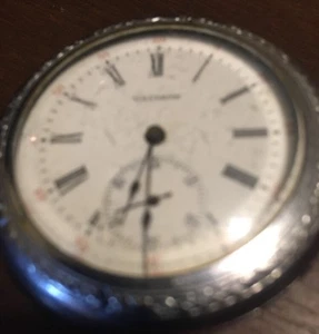 WALTHAM 6/S 15J SEASIDE POCKET WATCH SILVEROID CASE WORKING # 309 - Picture 1 of 4