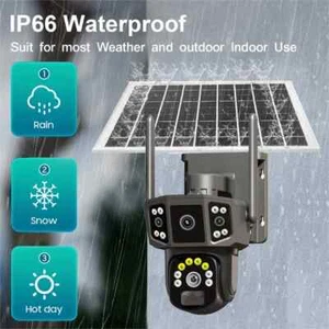9MP Triple Lens Solar Battery Powered WIFI IP Camera Pan/Tilt Home Security CCTV - Picture 1 of 16
