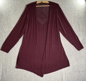 Torrid Strickjacke Damen 3X Lila Pointelle Offen Strick Longline Staubtuch Boho - Bild 1 von 2