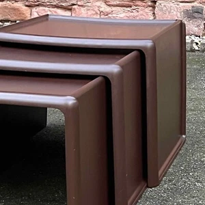 at1/1 PETER GHYCZY 3 mesas de juego Nesting Tables Horn Collection años 70 - Imagen 1 de 10