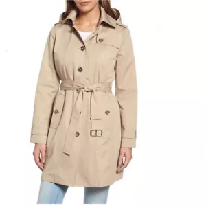 Michael Kors British Khaki Trench Coat Belt Removable Lining Mid Length XL~NWT - Picture 1 of 5