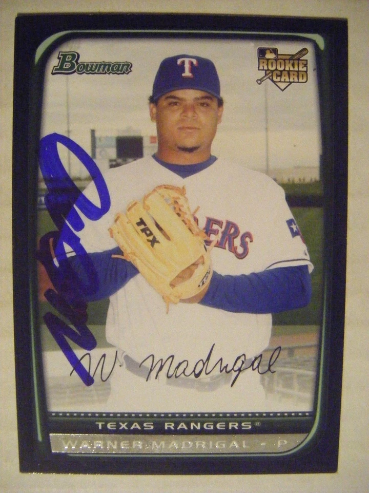 WARNER MADRIGAL signed RANGERS 2008 Bowman Draft baseball card AUTO Autographed - Image 1 of 1
