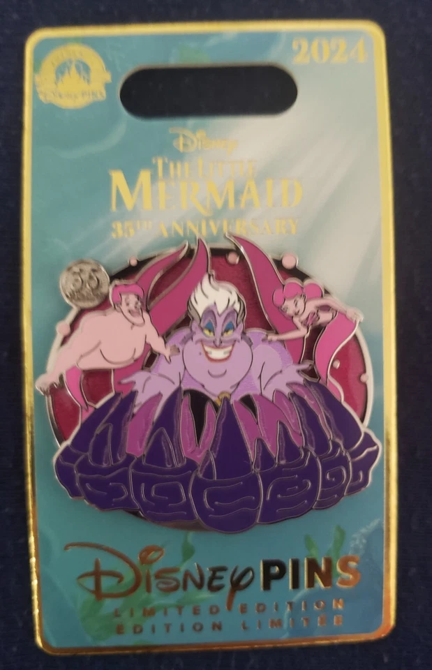 2024 Disney The Little Mermaid 35th Anniversary Ursula Flotsam And Jetsam Pin