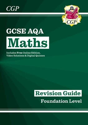 New CGP GCSE AQA grade 9-1 FOUNDATION maths revision guide book + online edition - Image 1 of 4