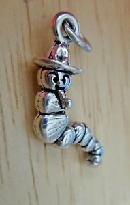Sterling Silber 3D 19x12mm Insekt Käfer Wurm Raupe Charm - Bild 1 von 4