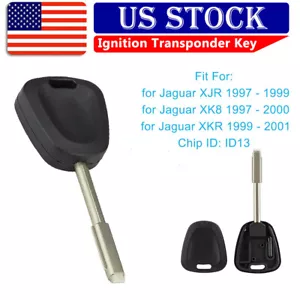For Jaguar XK8 1997 1998 1999 2000 Transponder Car Key Blank Blade ID13 Chip - Foto 1 di 7