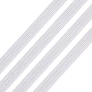 5m White Flat Braided 4mm Elastic Crafts Masks Sewing FREE POST AUSSIE SELLER - Picture 1 of 3