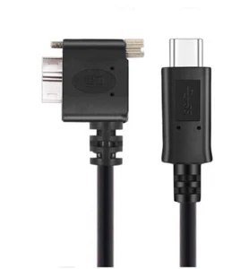 Cable de montaje de panel USB-C a Micro B USB 3.0 ángulo recto en negro 1 m - Imagen 1 de 7