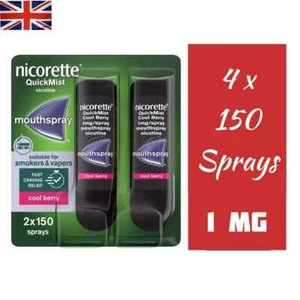Nicorette QuickMist Cool Berry 1mg/Spray Mouth Spray 2 x 2 - 8 Weeks* Bundle - Picture 1 of 6
