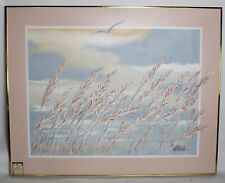 Original Lee Reynolds Pampas Grass Beach Oil Painting On Canvas Framed Signed