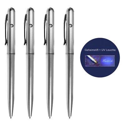 4x UV-Geheimstift Zauberstift Unsichtbare Tinte Schwarzlicht Geldscheinprüfer - Bild 1 von 4
