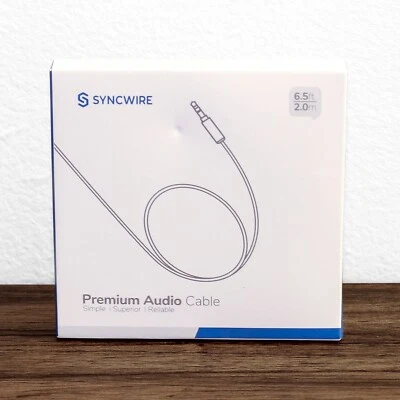 Syncwire 6.5 ft 3.5mm Audio Cable, Aux Cord, Nylon Braided, Male to Male - Image 1 of 3