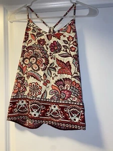 Hollister Y2K Halter Top Open Back Strappy Colorful Floral Boho Size M - Picture 1 of 3