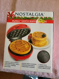 Nostalgia Mini Santa Waffle Maker NIB Non Stick Easy Clean - Picture 1 of 2