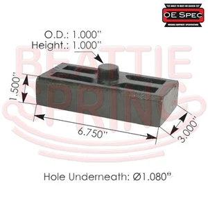 Espaciador de asiento de eje de resorte de hoja para remolque Fruehauf Midland - Imagen 1 de 1