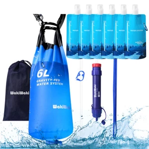 Sistema de filtro de agua Gravity Camping 6 litros, con 6 bolsas de agua, viajes, mochilero - Imagen 1 de 15