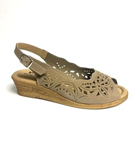 Spring Step Womens Orella Slingback Sandal Beige Nubuck EU38 M US7.5-8 - Picture 1 of 6