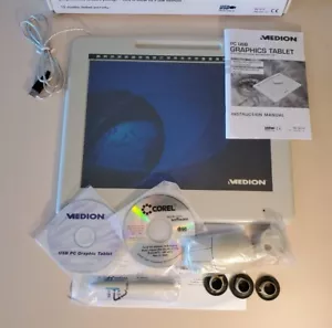 MEDION MD9570 PC USB Graphics Tablet with cordless mouse and drawing pen. Bundle - Picture 1 of 8