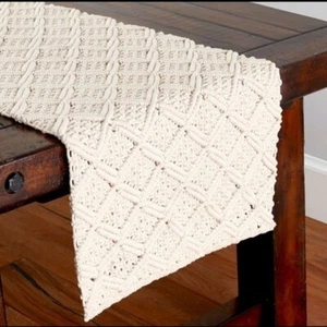 Pottery Barn Table Runner Macrame Woven Boho Decor EUC - Picture 1 of 7