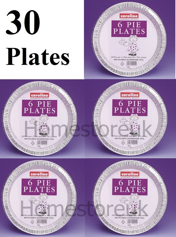 CAROLINE 30 ALUMINIUM TIN FOIL BAKING PIE FLAN CAKE DISH PLATES PARTY DISPOSABLE 1023