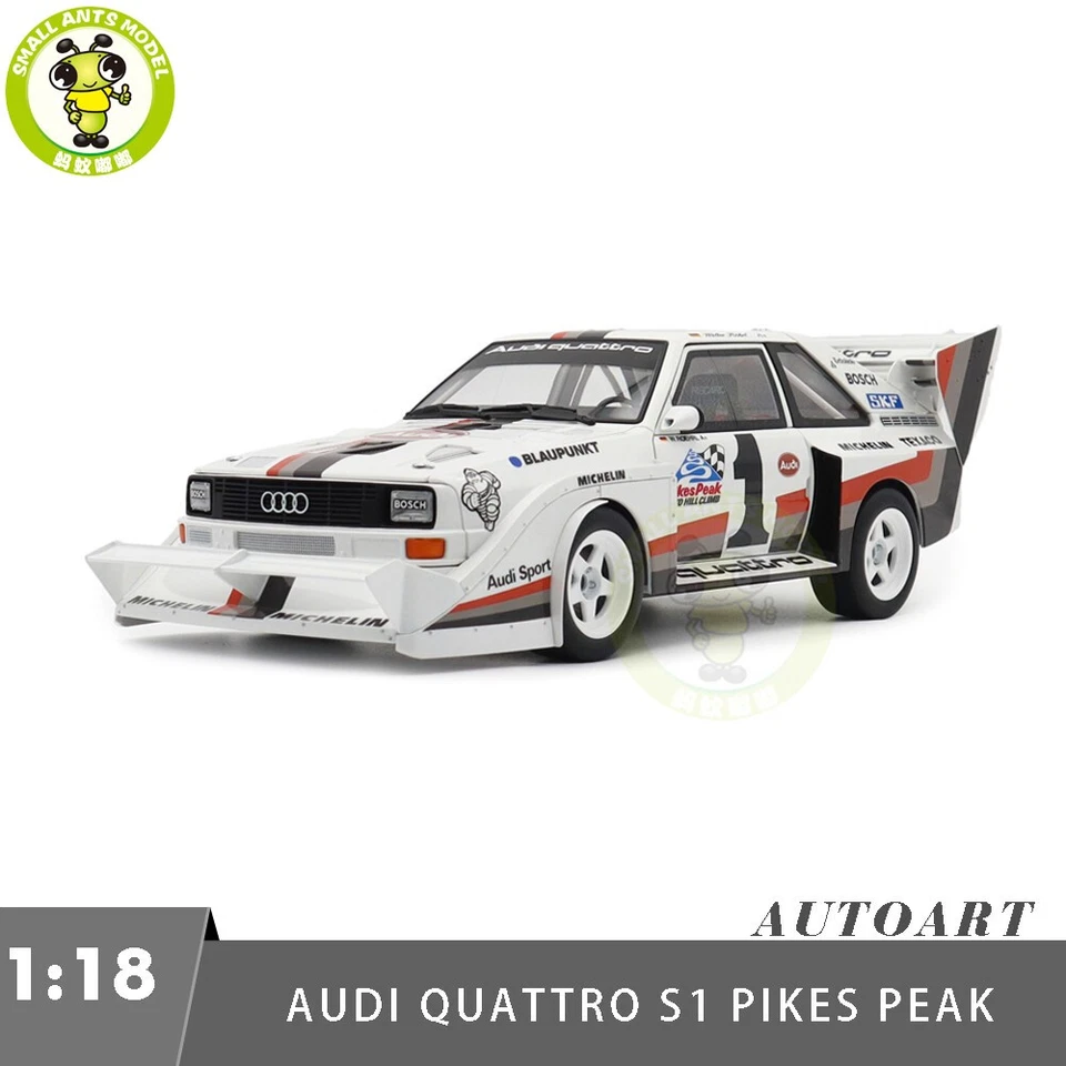 Carro modelo Audi Quattrio S1 Pikes Peak Winner 1987 W.Roehrl #1 Autoart 88700 em escala 1/18 - Imagem 1 de 4
