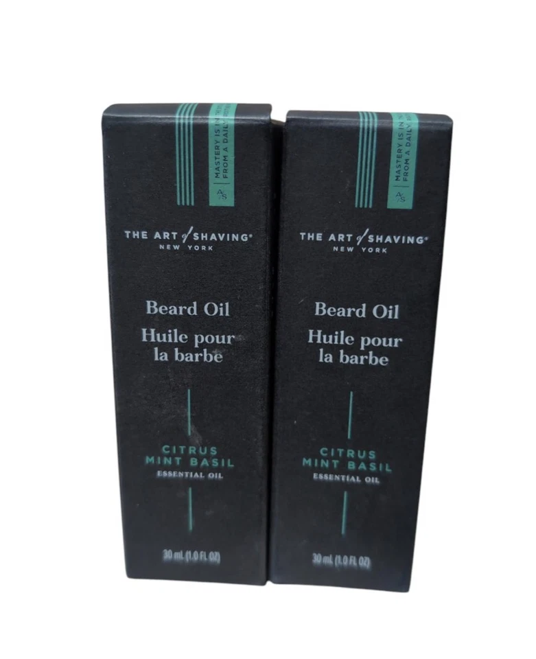 Paquete de 2 aceites esenciales para barba The Art Of Shaving cítricos menta albahaca 1,0 FL OZ EA Foto 1 de 1