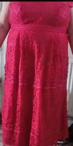 Red Lace Dress Db Laila Vneck Lace Prom Size 18 Red - Picture 1 of 10