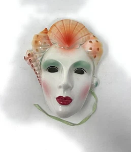 Vintage 1986 Porzellan Vandor Pelzman Designer Maske handbemalt Wandbild RAR - Bild 1 von 6