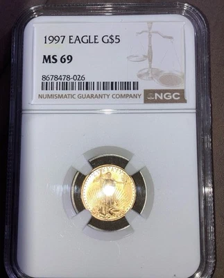 1997 Gold Eagle 1/10oz G$5 - NGC MS 69 - Image 1 of 2