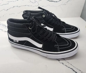 Vans Sk8-Mid Classic Sport Sneaker Unisex Größe M 9 W 10,5 schwarz/weiß Wildleder - Bild 1 von 6