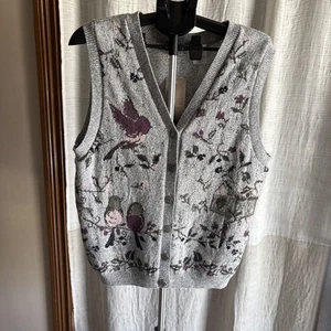 Vintage Northern Reflections Sweater Vest Parkhurst Women’s Size L Birds NWT - Picture 1 of 4