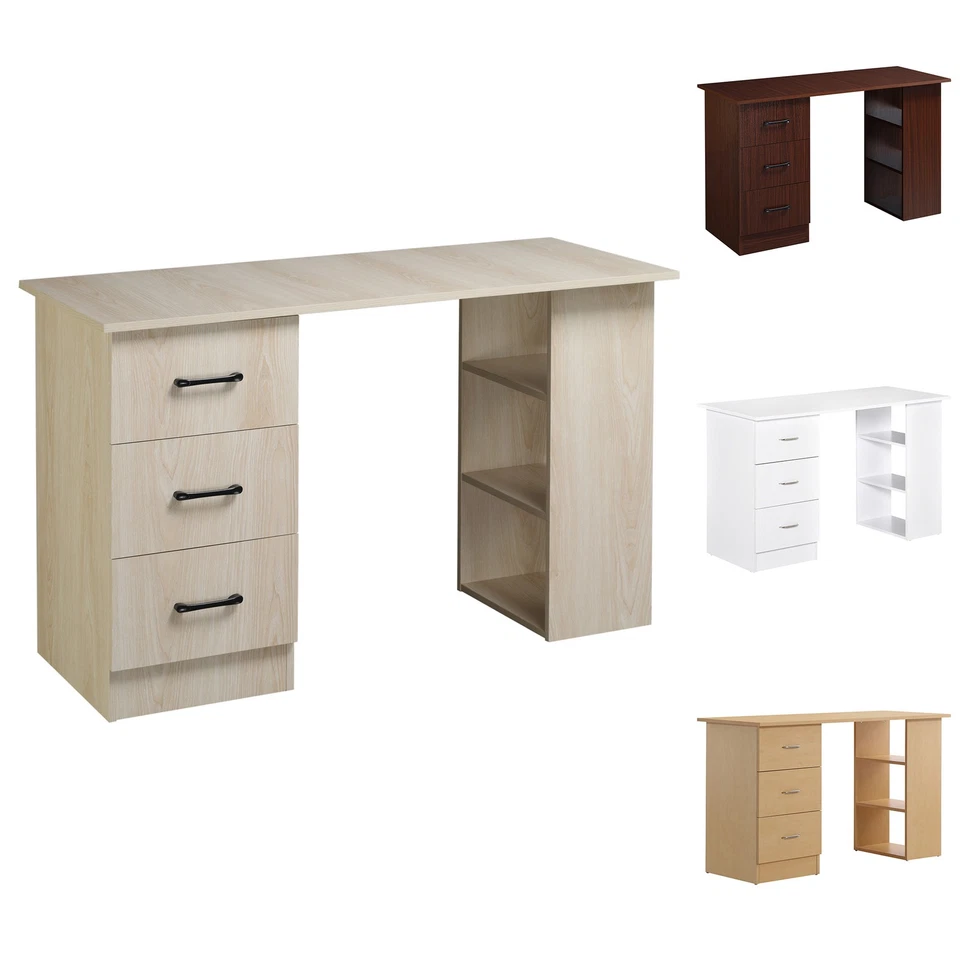 HOMCOM Scrivania Porta PC 3 Cassetti e 3 Ripiani in Legno Casa e Ufficio - Immagine 1 di 1