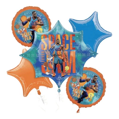 Nuevo con etiquetas Anagram Space Jam A New Legacy 5 globos de aluminio ramo suministros para fiestas 5 piezas Foto 1 de 4