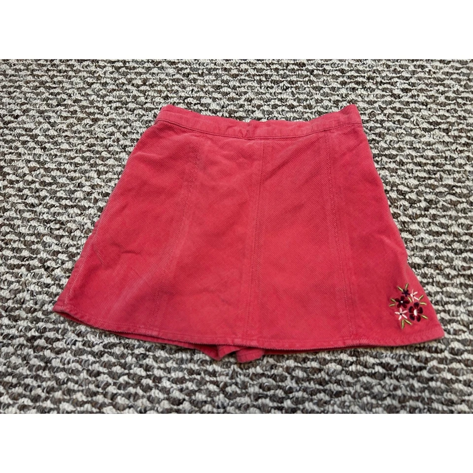 Pantalón Corto Gymboree Vintage Niñas Pana Rojo Floral Bordado 5 años Foto 1 de 4