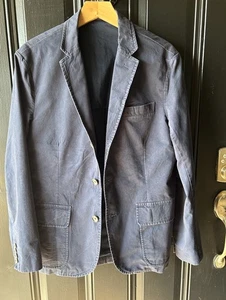 Men’s Ralph Lauren Classic Blazer Navy Blue Stretch Chino Pima Cotton Blend - Picture 1 of 5
