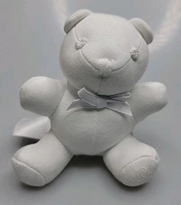 Oso de peluche Ralph Lauren bebé 4,5" felpa blanco 100 % algodón blanco lazo - Imagen 1 de 7