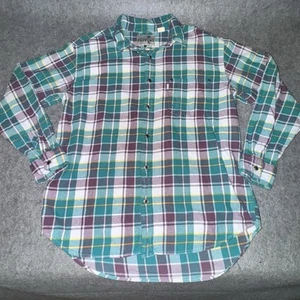 Camisa de franela SilverTab Levi’s vintage para hombre S verde a cuadros manga larga botón - Imagen 1 de 5
