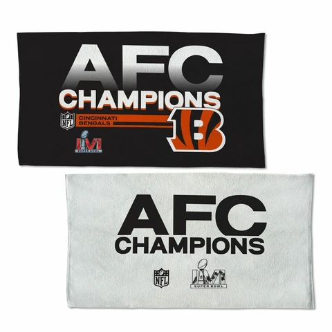 CINCINNATI BENGALS AFC CHAMPS SUPER BOWL LVI LOCKER ROOM TOWEL 22"X42" WINCRAFT Cover
