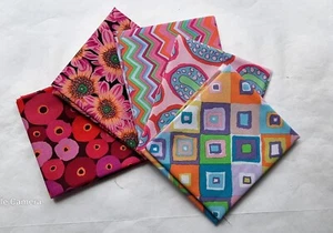 5 Fat Quarters - Pink Kaffe Fassett FQ 18 x 22 Cotton Quilting Fabric Ver 2 - Picture 1 of 4