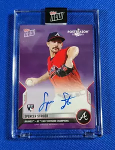 2022 Topps Now Postseason Spencer Strider RC Auto - Purple #/25  Atlanta Braves - Picture 1 of 1