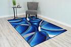 Premium  Carved Modern Contemporary Abstract Rug 2305 Ocean Blue 2'7''x4'