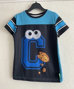 Sesame Street “Cookie Monster” Short Sleeved T Shirt, Blue/mix, aged 5/6 Years - Picture 1 of 4