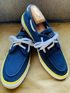 Jack Spade x Sperry Scarpa da uomo in tela STS16596 blu navy/giallo, 11D - Foto 1 di 12