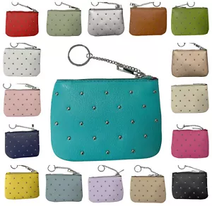Portamonete donna borchiato in pelle PU con zip e portachiavi ZL-2410 piccolo marsupio - Foto 1 di 19
