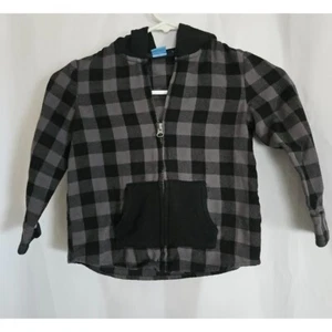 Boys 4T Plaid Button Up Hooded Long Sleeve Light Jacket Andy and Evan - Picture 1 of 7
