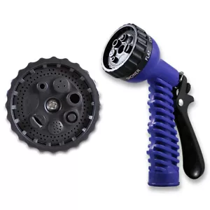 B2G1 Free Garden Lawn Hose Nozzle Head Water Sprayer Blue - 7 SPRAY PATTERNS! - Picture 1 of 12