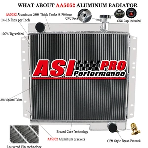 4 ROW Aluminum Radiator Fit 1960-1984 1983 1982 Toyota Land Cruiser FJ40 FJ45 MT - Picture 1 of 9