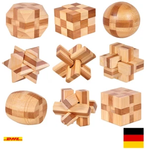 Holzsammlung Knobelspiele Holz Logikspiele IQ Spiele Geduldspiel 3D Mini Puzz... - Bild 1 von 8
